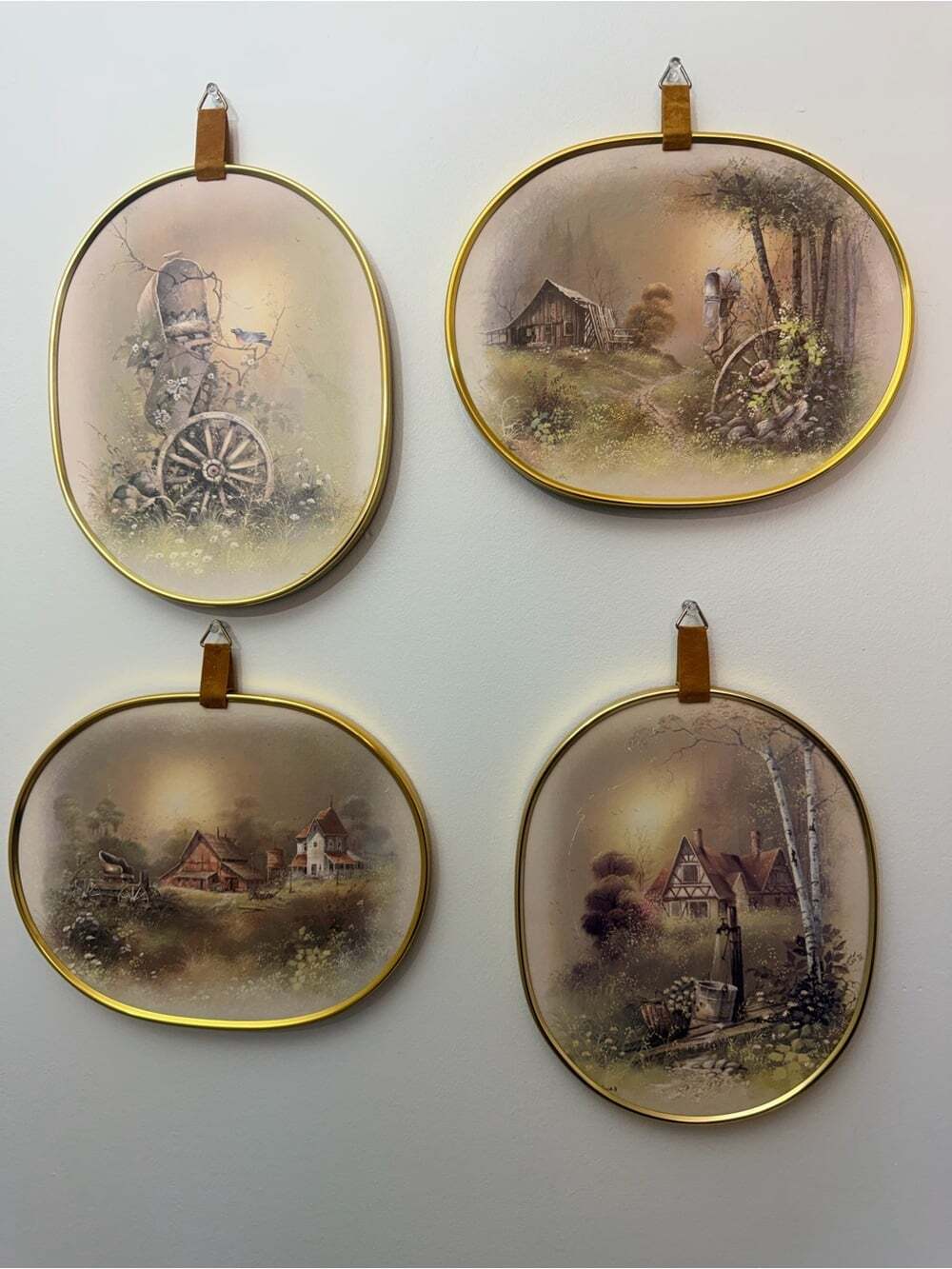 Vintage Cottagecore Prairie Countryside Wall Art Set of 4